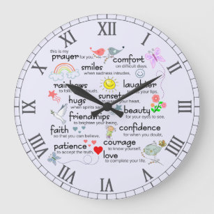 My Prayer For You Roman Numbers Large Clock