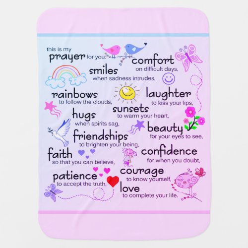 My Prayer For You Soft Pink Baby Blanket
