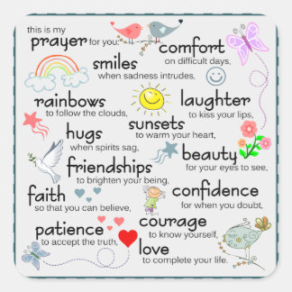 My Prayer For You Square Sticker