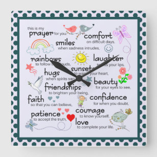My Prayer For You Square Wall Clock