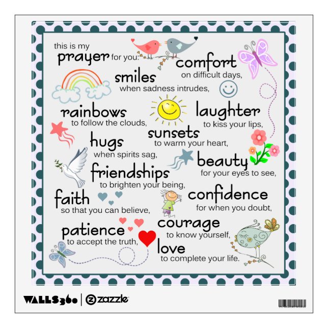 My Prayer For You Wall Sticker (Front)