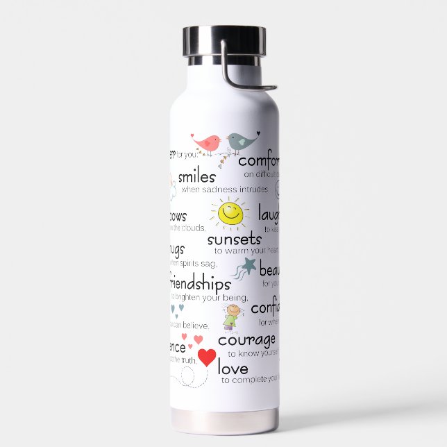 My Prayer For You White Water Bottle (Left)