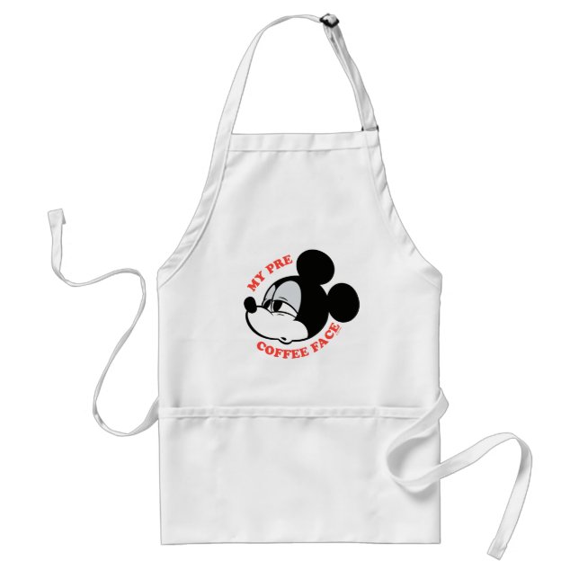 My Pre Coffee Face Mickey Mouse Adult Apron (Front)