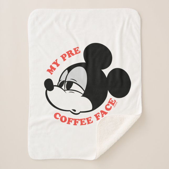 My Pre Coffee Face Mickey Mouse Sherpa Blanket (Front)