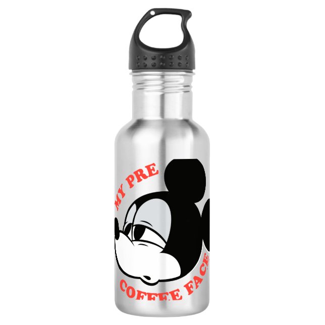 My Pre Coffee Face Mickey Mouse Stainless Steel Water Bottle (Front)