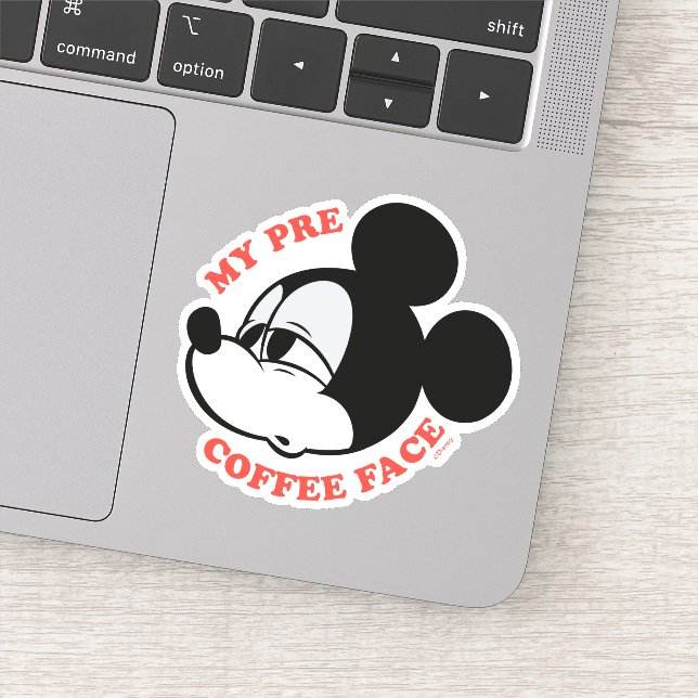 My Pre Coffee Face Mickey Mouse Sticker (Detail)