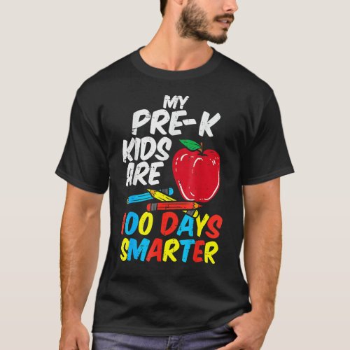 My Pre K Kids 100 Days Smarter Apple 100th Day Tea T-Shirt