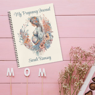 My Pregnancy Journal Floral Watercolor Woman