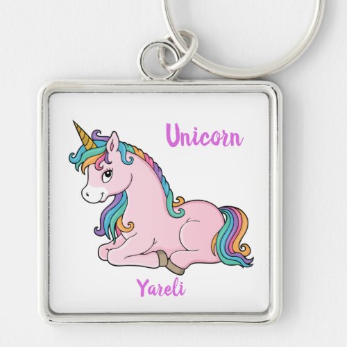 My Pretty Little Unicorn Name Keychain  Yareli