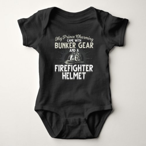 My Prince Husband Fireman Firefighter Wife Baby Bodysuit