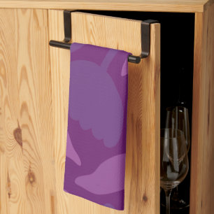 My Princess Loves Purple Happy Huge Flowers Kitchen Towel