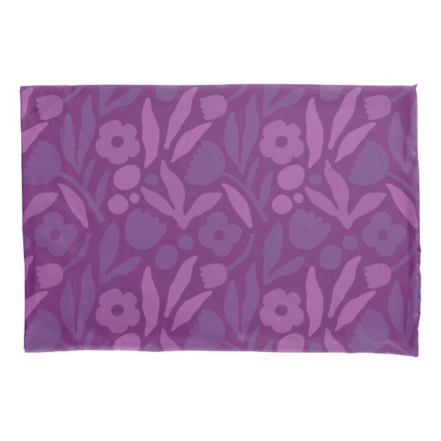 My Princess Loves Purple Happy Huge Flowers Pillow Case (Front)