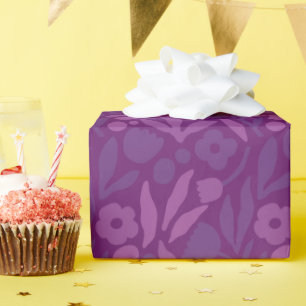 My Princess Loves Purple Happy Huge Flowers Wrapping Paper
