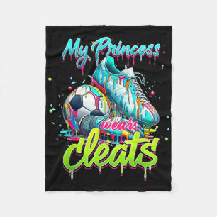 My Princess Wears Cleats Drippy Soccer Colorful Ar Fleece Blanket