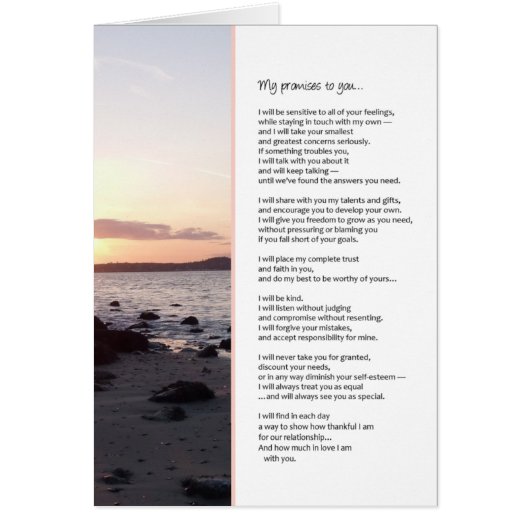 My Promises to You...Romance Cards (Front)
