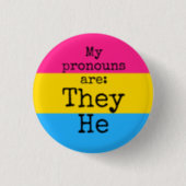 My pronouns are: They He - pansexual flag Button | Zazzle