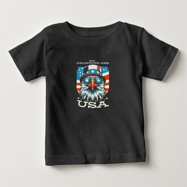My pronouns are USA Baby T-Shirt (Front)