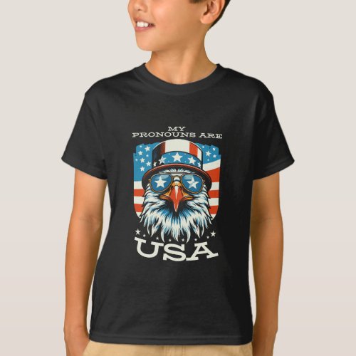 My pronouns are USA Boys T_Shirts