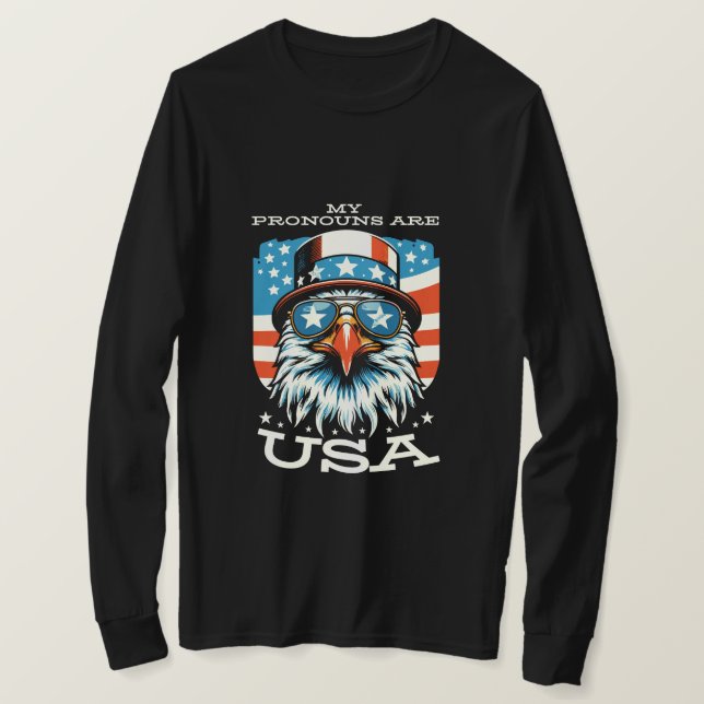 My pronouns are USA Long Sleeve Shirts (Design Front)