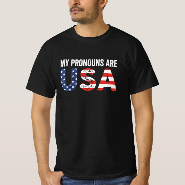 My Pronouns Are Usa T-Shirt (Front)