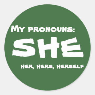 My Pronouns She Classic Round Sticker