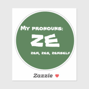 My Pronouns Ze Sticker