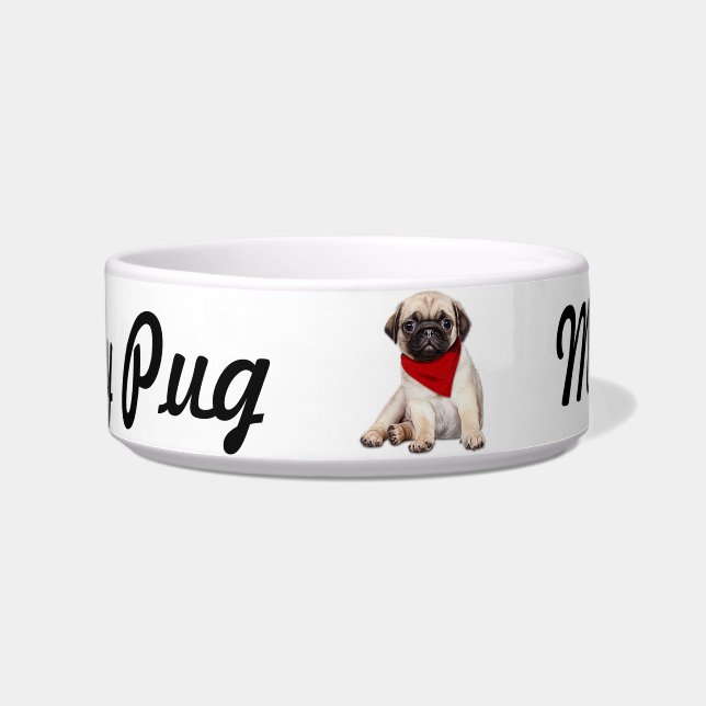 My Pug Personalized Bowl (Front)