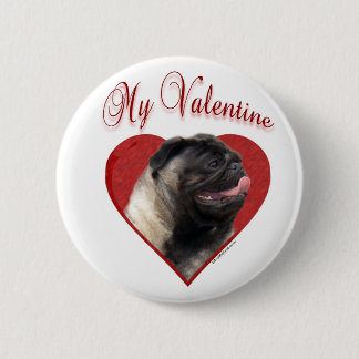 My Pug Valentine Button