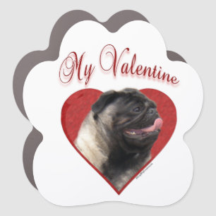My Pug Valentine Car Magnet