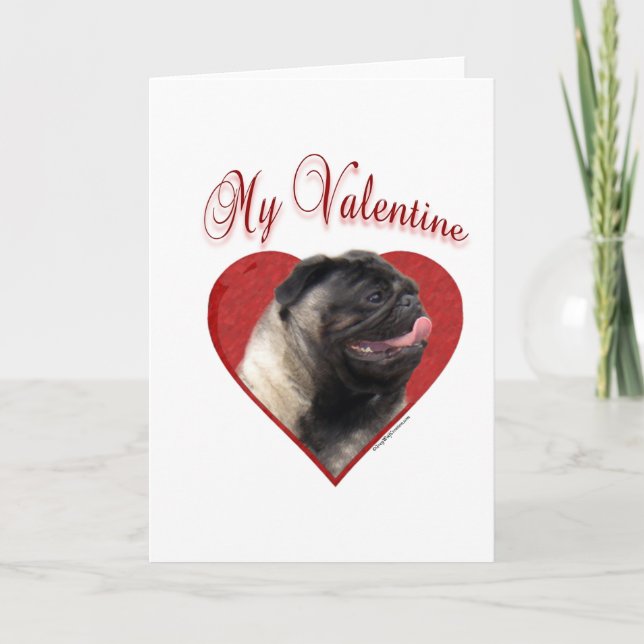 My Pug Valentine Holiday Card (Front)