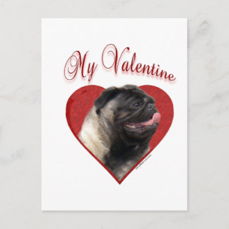 My Pug Valentine Holiday Postcard