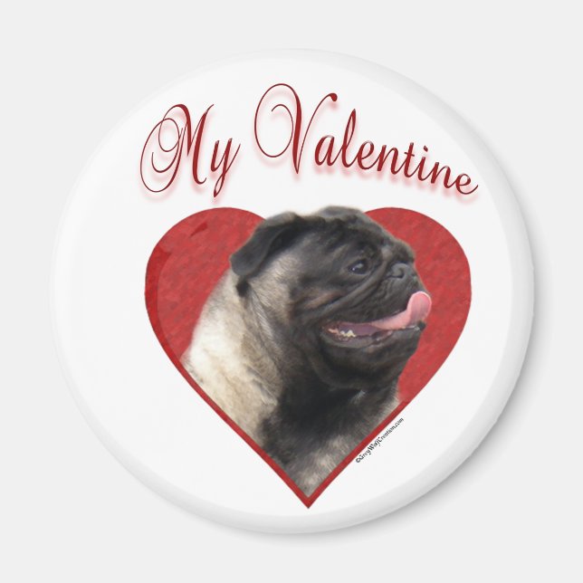 My Pug Valentine Magnet (Front)