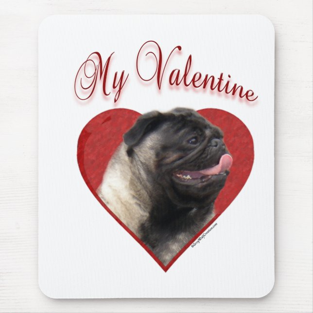 My Pug Valentine Mouse Pad (Front)