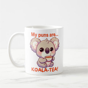 My Puns Are Koala-tea! Cute Koala Drinking Tea Coffee Mug