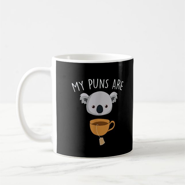 My Puns Are Koala Tea Funny Animal Puns Coffee Mug (Left)