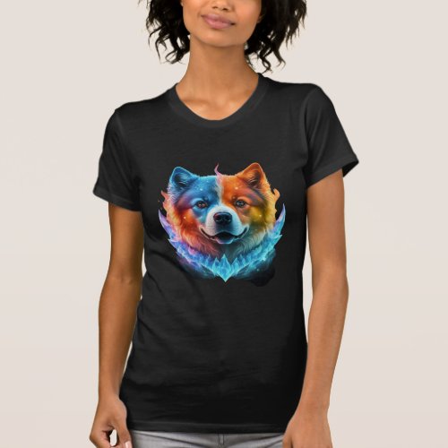 my puppy image ice and fire glow on shirt