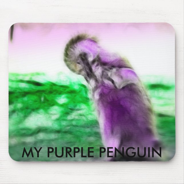 MY PURPLE PENGUIN MOUSE PAD (Front)