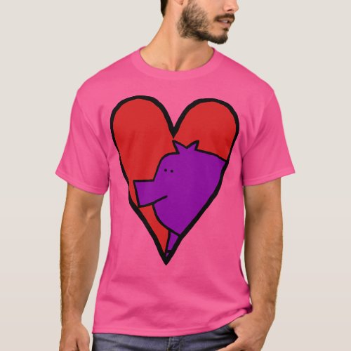 My Purple Pig Valentines Day T_Shirt