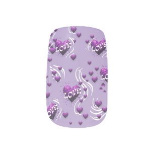 My Purple Valentines Minx Nail Art
