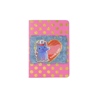 My Purple Vanda Cat Pet by AliceCCI Passport Holde Passport Holder