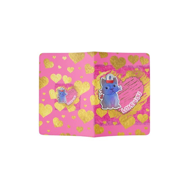 My Purple Vanda Cat Pet by AliceCCI Passport Holder (Opened)