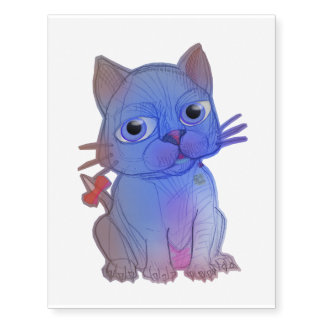 My Purple Vanda Cat Pet – Original Drawing Temporary Tattoos