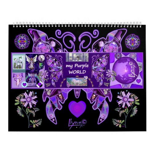 My purple world by Llyne F Calendar