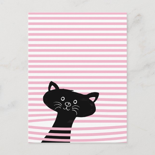 My Purr-fect Friend! Cute Cat Classroom Valentine Postcard (Front)