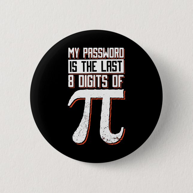 My Pword Is The Last 8 Digits Of Pi  Button (Front)