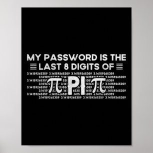 My Pword Is The Last 8 Digits Of Pi - Funny Math T Poster