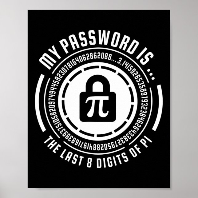 My Pword Is The Last 8 Digits Of Pi Math Mathemati Poster (Front)