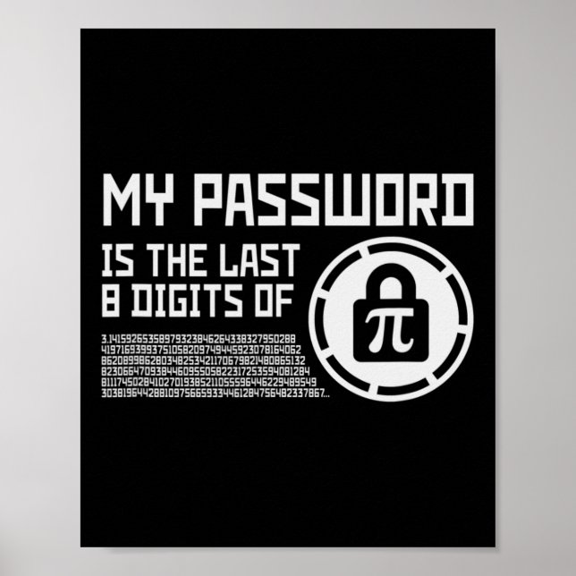 My Pword Is The Last 8 Digits Of Pi Math Mathemati Poster (Front)