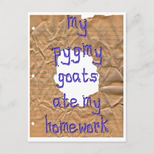 My Pygmy Goats Ate My Homework Postcard