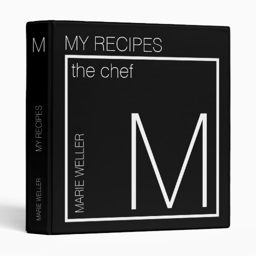 my recipes modern chef black binder